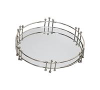 lopituwe Plateau de vanité Moderne avec Cadre en Fer métallique, Cadeau pour Une Organisation élégante de la Maison, Plateau décoratif, Bijoux vanité, Argent, 25.8 x 5.9 cm