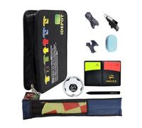 lopituwe Sac d'accessoires pour Arbitre de Football avec Drapeaux de Juge de Ligne, Pochette Noire résistante avec cartons Rouges et Jaunes pour l'entraînement Sportif,