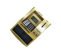 lopituwe Tirelire Amusante avec Affichage du Solde et rétroéclairage - Mini Distributeur Automatique de Billets pour Enfants - Jouet pour Apprendre à économiser, Or, 13 x 13.5 x 17 cm