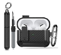 Lopnord Coque pour Airpods Pro 2/1 Couvercle de Verrouillage avec kit de Nettoyage,Résistant aux Chocs Compatible avec Airpod Pro 2 Coque, Coque Rugueux pour Airpods Pro/Pro 2