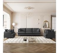 LOPOO Ensemble de canapé modulaire en chenille pour une vie confortable et élégante avec disposition - Comprend 3 places et 2 fauteuils