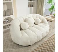 LOPOO Pouf poire à dossier haut pour une relaxation ultime - Chaise longue confortable en chenille douce pour l'intérieur et l'extérieur, pour tous les âges
