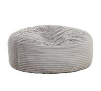 LOPOO Pouf poire surdimensionné en velours et mousse à mémoire de forme, style traditionnel pour le confort du salon, gris clair