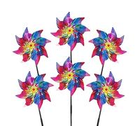 LOPOTIN 6PCS Pinwheel Bird Repellent,Répulsif pour Oiseaux réfléchissant,Moulin à Vent réfléchissant,pour protéger Les Jardins,Répulsif pour Oiseaux réfléchissant,Fermes et Cours