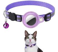 LoPotitChat Collier GPS pour Chat Collier pour Chat Compatible avec Airtag, avec Cloche et sécurité, Design réfléchissant, Housse GPS personnalisée pour Suivi