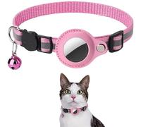 LoPotitChat Collier GPS pour Chat Collier pour Chat Compatible avec Airtag, avec Cloche et sécurité, Design réfléchissant, Housse GPS personnalisée pour Suivi