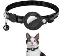 LoPotitChat Collier GPS pour Chat Collier pour Chat Compatible avec Airtag, avec Cloche et sécurité, Design réfléchissant, Housse GPS personnalisée pour Suivi