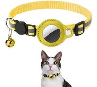 LoPotitChat Collier GPS pour Chat Collier pour Chat Compatible avec Airtag, avec Cloche et sécurité, Design réfléchissant, Housse GPS personnalisée pour Suivi