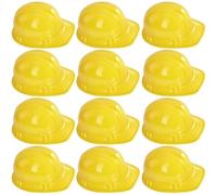 Loppdece Lot de 12 casques de chantier pour enfants, casque jaune pour enfants, casque de chantier, réutilisables, souples pour fêtes à thème, anniversaires, costumes d'Halloween