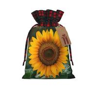 Loppott Beau sac cadeau de Noël imprimé tournesol, sacs de Noël réutilisables pour les fêtes de fin d'année, fournitures cadeaux