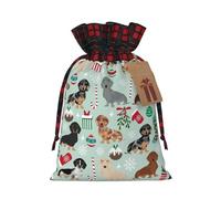 Loppott Sac cadeau de Noël réutilisable avec imprimé chien et flore