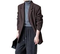 LoprNsdgt Vestes De Costume Décontractées Pour Femmes À Manches Longues Entièrement Doublées Élégantes Pour Le Bureau Automne Et Hiver,Marron,L