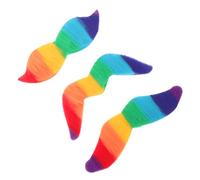 LOPUNER 1 Ensemble Fausses Moustaches Colorées Accessoires pour Fête Halloween et Carnaval Moustaches Arc Ciel et Autocollantes pour Costumes Festifs