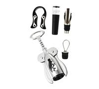 LOPUNER 1 ensemble Ouvre Bouteille de Vin Portable Acier Inoxydable Ensemble Tire Bouchon Coupe Capsule Bouchon Sous Vide et Verseur pour Maison Bar et Restaurants