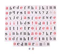 LOPUNER 1 Jeu de Mahjong Alphabet : Jeu de société de Mots Anglais - Blocs de Lettres avec dés et Autocollants pour l'apprentissage des Langues par Les Enfants, idéal pour Les Jeux interactifs