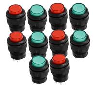 LOPUNER 10 pièces Interrupteurs à Basculer Éclairés Off avec Option de Couleur Rouge Vert Bouton Poussoir pour Applications Électroniques
