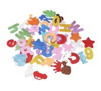 LOPUNER 100 pièces Stickers Alphabet EVA Pailleté Autocollants Éducatifs Créatifs pour Garçon Fille Décorations Ludiques pour Apprentissage Précoce Fournitures Maternelle Garçon Fille