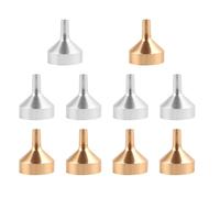 LOPUNER 10pièces Mini Entonnoirs Métalliques pour Huiles Essentielles et Cosmétiques Entonnoirs de Transfert Précis pour Petites Bouteilles Lot de Or Argent Outils de Remplissage