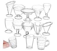 LOPUNER 12 Pièces Mini Tasses Transparentes pour Maison de Poupée Accessoires Miniatures pour Activités Familiales et Jeux de Rôle