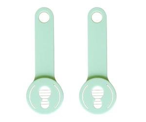 LOPUNER 1ensemble Lot Trancheurs Multifonction pour Légumes Acier Inoxydable Coupe Haricots et Poivrons avec Poignée Antidérapante Couleur Vert