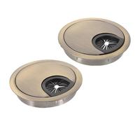 LOPUNER 2 Pièces Cache-Trou de Câble en Alliage de Zinc Rond 60mm pour Bureau, Organise Les Câbles, Portable, Maintient Un Bureau Propre et Ordonné, pour Office