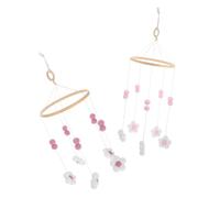 LOPUNER 2 Pièces Mobile Berceau Fleurs Pompom Décoration Suspendue Boho pour Boutique