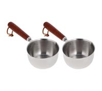LOPUNER 2 Pièces Petite Casserole à Sauce en Acier Inoxydable 150ml avec Poignée Légère et Design Compact pour Cuisiner Fondre le Beurre