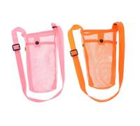 LOPUNER 2 Pièces Porte-Bouteille Portable Manchon pour Bouteille d'eau en Maille Polyester Pliable, Anti-Condensation, avec Bandoulière, pour Gourde, Sport et Gym
