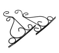 LOPUNER 2pièces Support Mural Fer Forgé Noir Crochet Suspendu Décoratif pour Lanternes et Plantes Montage sans Vis Design Rétro pour Intérieur et Extérieur