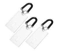 LOPUNER 3ensembles Porte-badge Transparent avec Spirale Extensible et Porte-clés à Ressort Porte-carte Minimaliste avec Bande de Poignet pour Cartes Identité et Clés Usage Quotidien