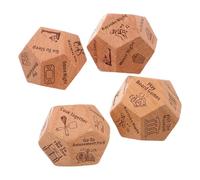 LOPUNER 4 Dés en Bois 12 Faces pour Décision D'activité, Léger et Créatif, Pack de 4 Pièces, pour Jeux d'anniversaire et Retraite Entre Collègues