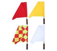 LOPUNER 4 Pièces Drapeau avec Manche Tige en en Acier pour Eva Inoxydable with Léger Polyester Haute Visibilité de Jours Match D'arbitre Football et Volley-ball Lors