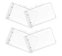 LOPUNER 4 pièces Porte-badge Horizontal Rigide Abs Renforcé Étui Porte-carte Identité Portable avec Surface Mate Antidérapante pour Bureau École et Personnel Médical