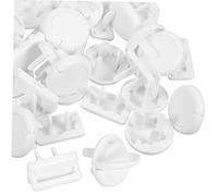 LOPUNER 50 Pièces Couvercles de Prise de Sécurité pour Garçon Fille Lot de Caches Prises Électriques Blancs Prongs Prongs Protection Électrocution