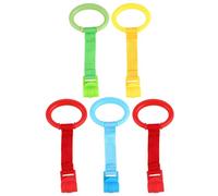 LOPUNER Anneaux De Traction Pour Bébé 5 Pcs, Anneaux De Berceau En Plastique, Coloris Mixtes, Sécurité Bords Arrondis, Aide à L'apprentissage Debout, Adaptés Chambre D'garçon Et Filles Et Berceau