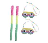 LOPUNER Bâtonnets et Bandeaux pour Piñata Garçon et Filles 4 Pièces Colorés, Jouets Amusants pour Fête D'anniversaire, Accessoires Légers et Solides, Cotillons pour Réunion Familiale