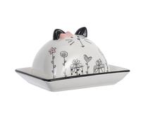 LOPUNER Beurrier en Céramique avec Couvercle de Dessin Animé Boîte à Beurre pour Comptoir Récipient à Beurre Français Pratique et Décoratif Porte-Beurre Ménager Cuisine Familiale