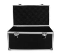 LOPUNER Boîte à Outils Portable en Alliage D'aluminium Noire Poignée Ergonomique, Ouverture Flexible et Rangement Robuste pour Maison, Bureau ou Voyage