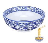 LOPUNER Bol de Ramen en Céramique Bleu et Blanc Style Chinois, pour Soupes et Repas la Maison Restaurant, Design Traditionnel Délicat