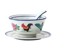 LOPUNER Bols en Céramique Bol Alimentaire Multifonction Lot de 3 Motif Coq, Vaisselle Maison Élégante et Facile à Nettoyer Couleur Aléatoire pour Repas Quotidiens