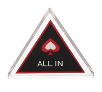 LOPUNER Bouton de Poker « All-in » : marqueur Triangulaire en Verre - indicateur de Mise Transparent et Lourd - jeton de Croupier pour Tournois et Jeux de société.