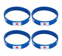 LOPUNER Bracelets en Silicone Bleu Drapeau du Pays Coupe du Monde, Souvenirs Sportifs Réglables, Lot de 4 Pièces pour Fêtes et Activités Sportives