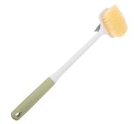 LOPUNER Brosse de Lavage pour Pieds avec Long Manche en Plastique et Silicone, Double Face Exfoliante pour Bain, Nettoie et Élimine les Peaux Mortes, pour Adultes et Seniors