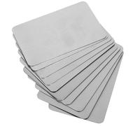 LOPUNER Cartes de Visite en Acier Inoxydable avec Coins Arrondis Lot de 10 Argenté Double Face Résistantes à L'usure pour Échanges Formels en Entreprise
