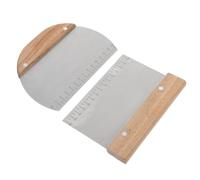 LOPUNER Coupe-pâte Inox 2 Pièces Balance Gravée, Manche Bois, Racloir Pâtisserie Antiadhésif, Outil Découpe Pâte pour Pâtisserie et Boulangerie, Ustensile la Cuisine Professionnel