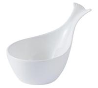 LOPUNER Coupelle Sauce Céramique Pure Blanche Forme Queue de Baleine Bol à Fruits et Assiette à Sauce Pratique pour Condiments et Apéritifs Réutilisable