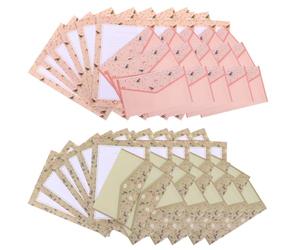 LOPUNER Ensemble de Papier à Lettres et Enveloppes Vintage Chic 90pcs en Papier Surface D'écriture Lisse pour Invitations et Félicitations