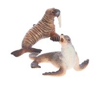 LOPUNER Figurines Animaux Marins Simulés Lion de Mer et Morse Décor Aquarium Jouets Éducatifs Petits Animaux