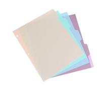 LOPUNER Intercalaires de Classeur en Plastique Format A4, 5 Onglets Colorés Pastel, Lot de 1 Set de Jeu pour Organisation Bureau et École, Intercalaires Classeur Organisateur Solide