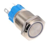 LOPUNER Interrupteur Bouton Poussoir Étanche avec Lumière LED Bouton Momentané avec Verrouillage pour Commande PC et Modification Auto